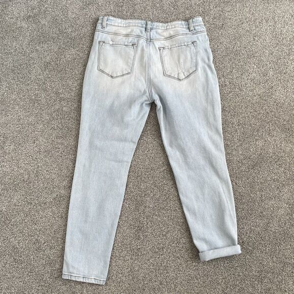 KanCan Greer Ultra High Rise Mom Jeans Light Wash Distressed Size 15/31(34x30) - Picture 3 of 9